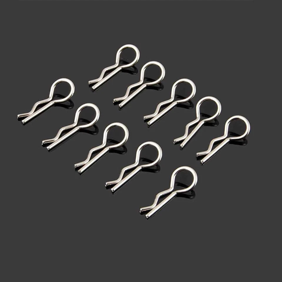  1/10 RC - CLIP COPPIGLIE FERMI PER CARROZZERIA - SET 10 PZ - NUOVI !! - Immagine 1 di 2