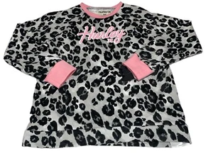 Hurley, Girls Leopard Print Crew Sweatshirt, Gray Pink And Black Size 6x NWT - Picture 1 of 7