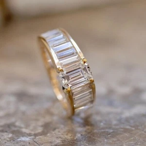 14k Yellow Gold Lab-Grown/CVD Diamond Men's Engagement Wedding Ring Charm Gift - Picture 1 of 10