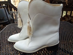 white drill team boots