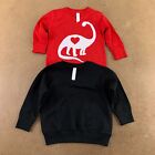 Rabbit Skins Toddler Size 2 Long Sleeve Red Dinosaur & Black Sweatshirt New