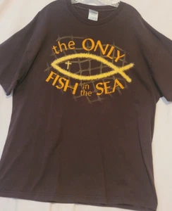 Camiseta Alstyle Apparel & Activewear "The Only Fish In The Sea" marrón talla 2XL - Imagen 1 de 5