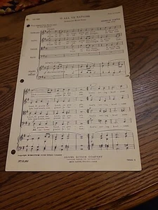 Partituras de colección 1927 O All YE Heinrich Schutz Nations Oliver Ditson Company - Imagen 1 de 4