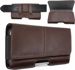 Wireless City Leather Phone Holster for Men Fit to iPhone 15 Horizontal Pouch - Photo 1 sur 12