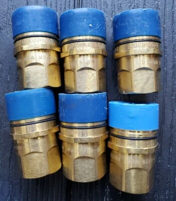 6 Dixon Valve Brass Hydraulic Coupling Fitting Wingstyle 1"-11-1/2"  W8F8-B - Image 1 of 2