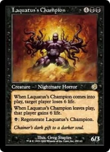 LAQUATUS'S CHAMPION Torment MTG Black Creature — Nightmare Horror RARE - Image 1 of 1