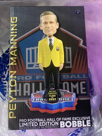 Peyton Manning Colts Broncos Ltd 2021 HOF GOLD JACKET Bobblehead Hall of Fame Cover