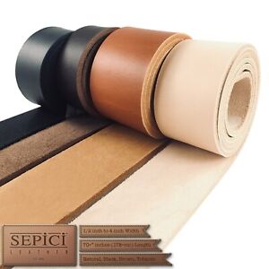 8/10 oz. (3.2-4.0 mm.) Leather Belt Straps / Strips, Dyed thru Brown color