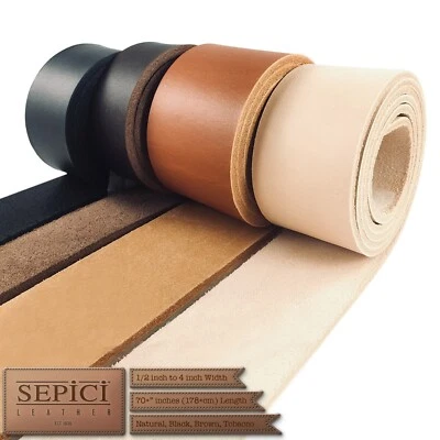 8/10 oz. (3.2-4.0 mm) Leather Straps / Strips, 4 Different Colors - Image 1 of 4