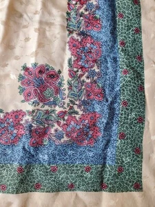 Please Read Vintage Scarf Ginnie Johansen Floral Dainty Romantic Coquette - Picture 1 of 8