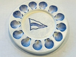 SALT MARSH POTTERY 6" Round Scallop Plate Coaster Trophy - Picture 1 of 6