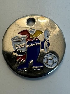 France 98 Danone Football Key Fob or Pendant ISL TM 1995 Enamel Colorful - Picture 1 of 4