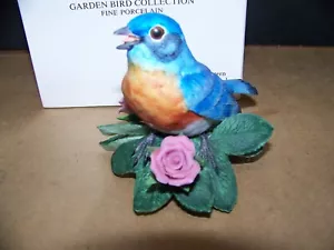 Statuina in porcellana Lenox Eastern Bluebird uccellini da giardino con scatola - Foto 1 di 2