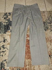 Mens Johnny Bench Collection Gray Wool Blend Pleated Casual Trousers sz 38L Cl23 - Picture 1 of 4
