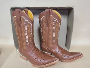 Tierra Blanca Strauß Cowboystiefel, cognac, Herrengröße 6,5, Damengröße 8,5 - Bild 1 von 16