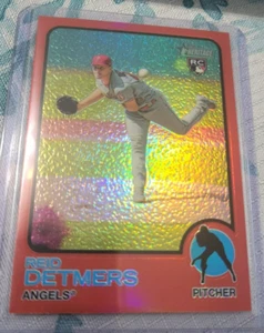 2022 TOPPS HERITAGE RED REFRACTOR REID DETMERS #24 ANGELS RC ROOKIE 003/573 - Picture 1 of 2