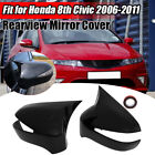 Gloss Black OX Horn Style Door Wing Mirror Cover Cap For Honda Civic 2006-2012