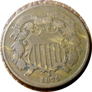 elf Two Cents   1871  Better Date  137 - Picture 1 of 2
