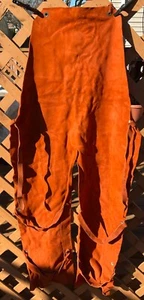 Elliott Red Ram Welding Apron chaps Leather Style Split Leg Fire & Wear Resist - Picture 1 of 9