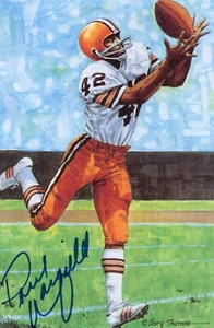 Paul Warfield Browns Goal Line Art firmato autografato con HOF PSA/DNA - Foto 1 di 3