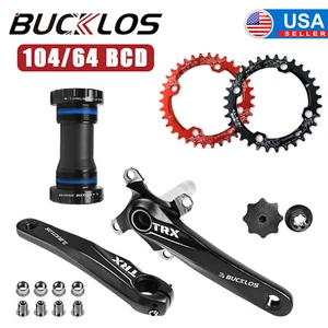 Mountain Bike Crankset 104BCD Crank 32-42t Chainring Narrow Wide BB For Shimano - Picture 1 of 17
