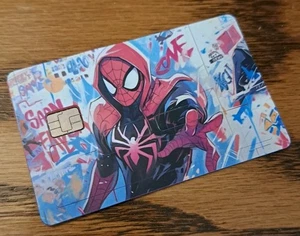 NUEVO Recubrimiento de tarjeta de crédito de débito Miles Morales Hooded Spider-Man MARVEL! RARO - Imagen 1 de 2