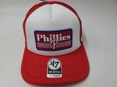 Philadelphia Phillies 47 Brand Hitch Script Fade Mesh Trucker Snapback Hat Cap - Image 1 of 4