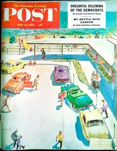 The Saturday Evening Post Magazine July 23. 1955 Rush to Fix a Flat-Thorton Utz - Imagen 1 de 8