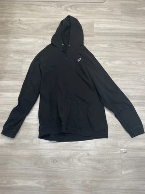 Asics Sudadera con Capucha Para Hombres 2XL Negra Sólida Pullover Informal Gimnasio Sudadera Correr Foto 1 de 3