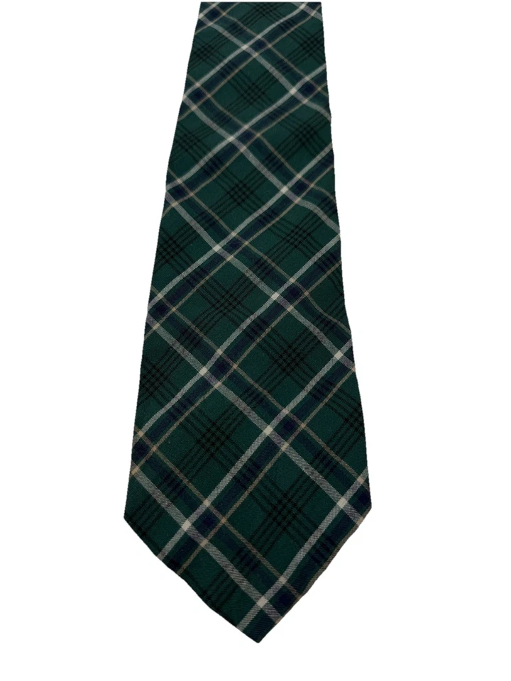 Винтажный клетчатый мужской галстук Abercrombie & Fitch зеленый хлопок 58 дюймов x 3,75 дюйма опрятный - Изображение 1 из 4