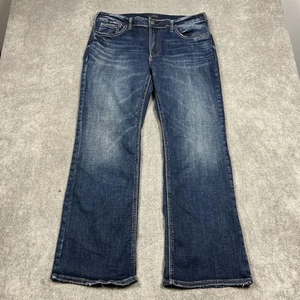 Pantalones de mezclilla elásticos plateados para hombre 34x30 Craig Bootcut azul lavado oscuro - Imagen 1 de 11