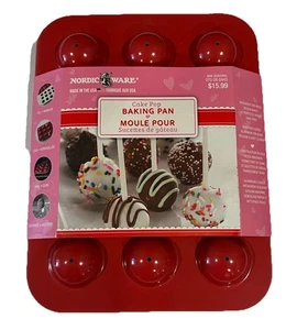 Nordic Ware Metal Cake Pop Pans, Molds, Red - makes 12 Pops - Picture 1 of 2