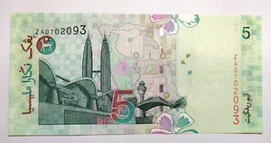 Rm5 Malaysia note (Jeti paper) UNC replacement ZA*06 - Picture 1 of 3