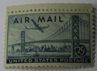 SCOTT #C36 1947 US Airmail 25¢ Oakland Bay Bridge Single Stamp MNH OG - Image 1 of 2