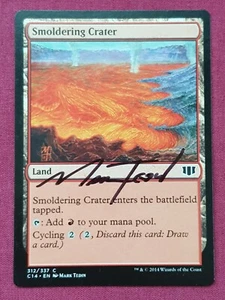 Magic The Gathering COMMANDER 2014 C14 SIGNED SMOLDERING CRATER land card MTG - Picture 1 of 2