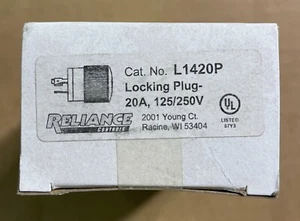 NEW 1-pc RELIANCE CONTROLS LOCKING PLUG L1420P 20A 125/250V COMMERCIAL - Picture 1 of 3