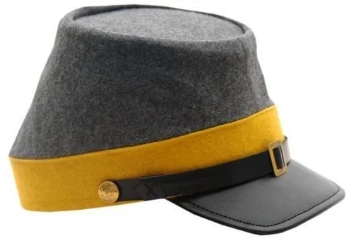 Confederate Cavalry CSA Civil War Kepi Hat - New - Sizes S , M , L , XL   - Image 1 of 1