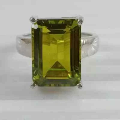 Peridot Gemstone  Ring 925 Sterling Silver Handmade Boho Ring Gift All Size C464 - Image 1 of 4