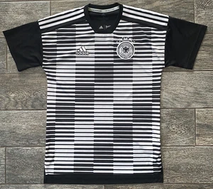 Camiseta deportiva de fútbol Adidas Parley Alemania Deutscher Bund negra blanca talla pequeña - Imagen 1 de 9