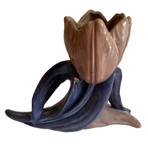 VINTAGE STANGL POTTERY ~ TERRA ROSE PINK TULIP PLANTER VASE ~ 3673 ~ U.S.A. - Picture 1 of 16