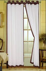New Veronica Sable Chocolate & Ivory Grommet One Window Panel Curtain 55"X84?