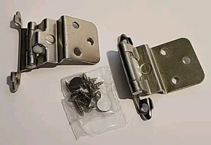 28 Pairs Self Closing Cabinet 3/8 Offset Inset Hinges Satin Nickel - Picture 1 of 5