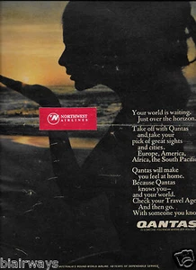 QANTAS AUSTRALIA 1969 YOUR WORLD IS WAIT JUST OVER THE HORIZON AD - Bild 1 von 1