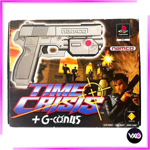 TIME CRISIS +G-CON45 BUNDLE PACK SONY PS1 PISTOLA CIB GIOCO COMPLETO SCES-00657 - Imagen 1 de 8