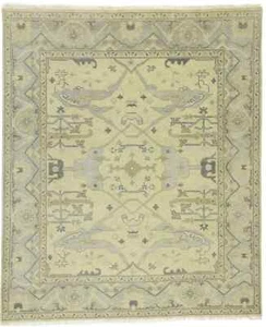 Large Handmade Oushak Oriental Rug Floral Design Carpet Bedroom Decor 8X10 ft - Picture 1 of 17