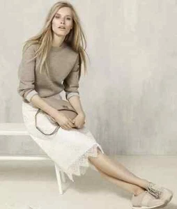 M&S Per Una Ivory Cream Lined Lace Overlay Skirt Size 14 L27" BNWT £59 Holidays - Picture 1 of 8