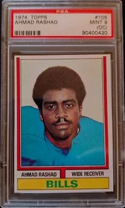 1974 Topps Ahmad Rashed #105 PSA 9 (OC) Oregon Football Card - Picture 1 of 2