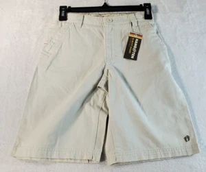 Hang Ten Board Shorts Youth Size 10 Tan 100% Cotton Slash Pockets Logo Pull On - Picture 1 of 8