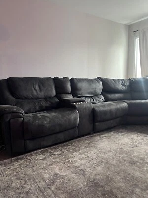 Charcoal recliner sectional  - Image 1 of 4