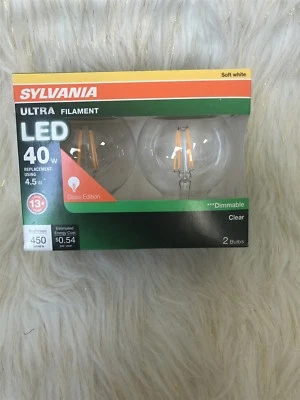  SYLVANIA ULTRA FILAMENT LED 40W DIMMABLE CLEAR BULBS G25 - Image 1 of 2